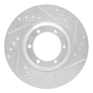R1 84-87 Isuzu Pickup Front Right Drilled & Slotted Silver Brake Rotor
