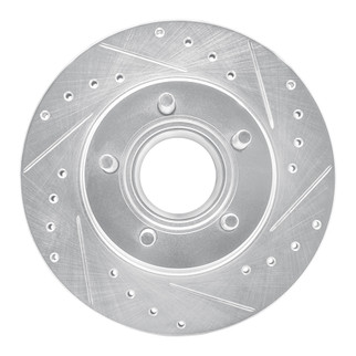 R1 93-94 Ford Explorer Front Right Drilled & Slotted Silver Brake Rotor