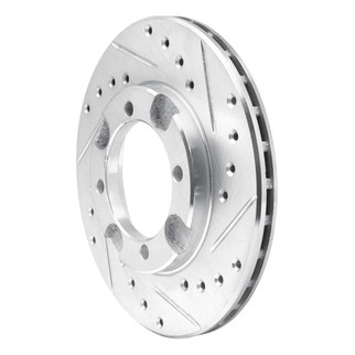 R1 91-92 Dodge COLT Front Right Drilled & Slotted Silver Brake Rotor