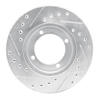 R1 91-92 Dodge COLT Front Right Drilled & Slotted Silver Brake Rotor