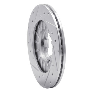 R1 89-94 Subaru Justy Front Right Drilled & Slotted Silver Brake Rotor