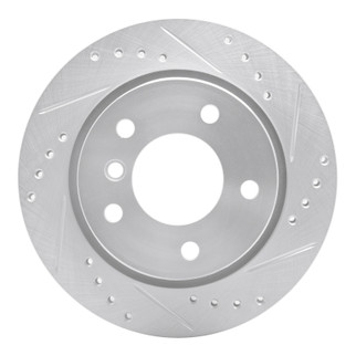 R1 96-05 BMW 323CI Rear Right Drilled & Slotted Silver Brake Rotor