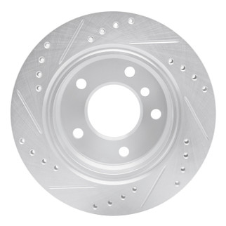 R1 96-05 BMW 323CI Rear Right Drilled & Slotted Silver Brake Rotor