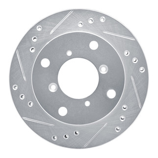 R1 89-01 Chevrolet Metro Front Left Drilled & Slotted Silver Brake Rotor