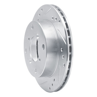 R1 89-01 Chevrolet Metro Front Left Drilled & Slotted Silver Brake Rotor