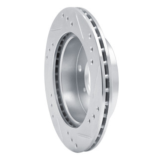 R1 89-01 Chevrolet Metro Front Left Drilled & Slotted Silver Brake Rotor