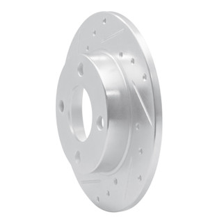 R1 84-95 Audi 4000 Quattro Rear Left Drilled & Slotted Silver Brake Rotor