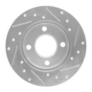 R1 84-95 Audi 4000 Quattro Rear Left Drilled & Slotted Silver Brake Rotor