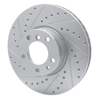 R1 91-01 BMW 850CI Front Left Drilled & Slotted Silver Brake Rotor