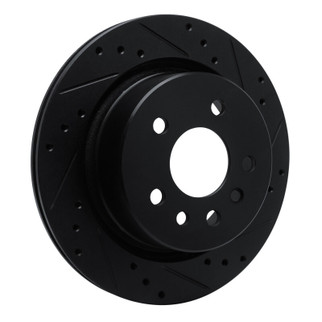 R1 01-01 Cadillac CATERA Rear Right Drilled & Slotted Black Brake Rotor