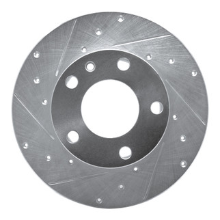 R1 76-76 BMW 530I Front Left Drilled & Slotted Silver Brake Rotor