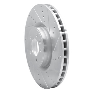 R1 10-17 Land Rover Range Rover Front Right Drilled & Slotted Silver Brake Rotor