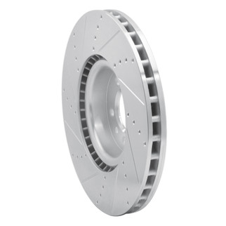 R1 10-17 Land Rover Range Rover Front Right Drilled & Slotted Silver Brake Rotor