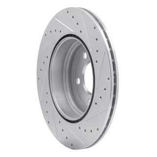 R1 12-20 BMW 340I Rear Left Drilled & Slotted Silver Brake Rotor