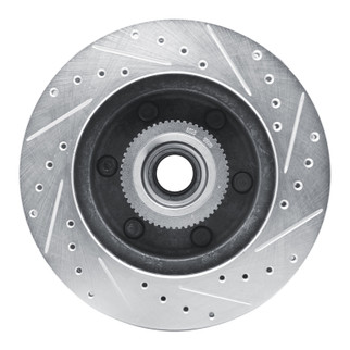 R1 94-02 Chevrolet Express 2500 Front Left Drilled & Slotted Silver Brake Rotor