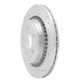 R1 10-17 Volvo XC60 Rear Right Drilled & Slotted Silver Brake Rotor