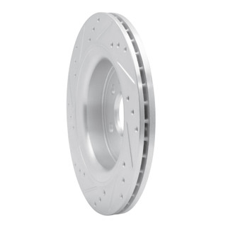 R1 10-17 Volvo XC60 Rear Right Drilled & Slotted Silver Brake Rotor