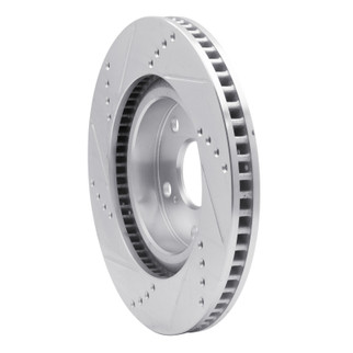 R1 93-99 Dodge STEALTH Front Right Drilled & Slotted Silver Brake Rotor