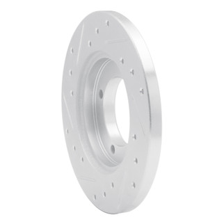 R1 88-93 Ford Festiva Front Right Drilled & Slotted Silver Brake Rotor