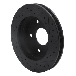 R1 94-99 Dodge Ramcharger (Mexico) Front Left Drilled & Slotted Black Brake Rotor