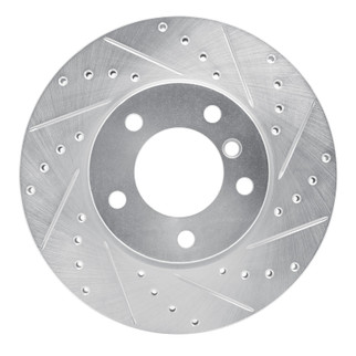 R1 06-13 BMW 128I Front Right Drilled & Slotted Silver Brake Rotor