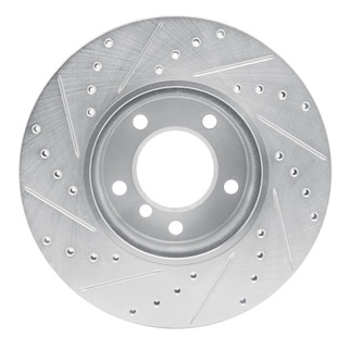 R1 06-13 BMW 128I Front Right Drilled & Slotted Silver Brake Rotor