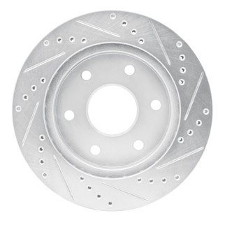 R1 21-22 Chevrolet Colorado Front Left Drilled & Slotted Silver Brake Rotor