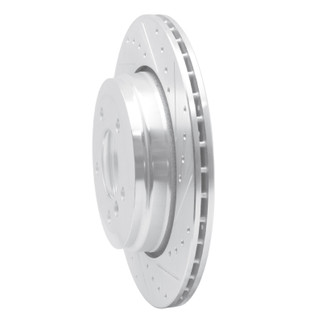 R1 04-10 BMW 528I Rear Right Drilled & Slotted Silver Brake Rotor