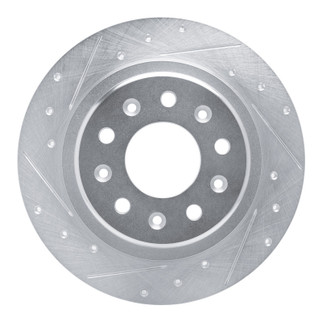 R1 16-25 Buick LaCrosse Rear Left Drilled & Slotted Silver Brake Rotor
