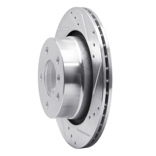 R1 03-08 BMW Z4 Rear Right Drilled & Slotted Silver Brake Rotor