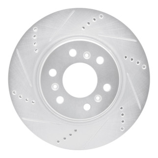 R1 06-09 Buick TERRAZA Front Left Drilled & Slotted Silver Brake Rotor