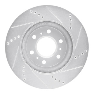 R1 06-09 Buick TERRAZA Front Left Drilled & Slotted Silver Brake Rotor