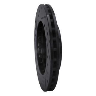 R1 85-91 Dodge COLT Front Right Drilled & Slotted Black Brake Rotor