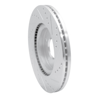 R1 11-19 Nissan SENTRA Front Left Drilled & Slotted Silver Brake Rotor