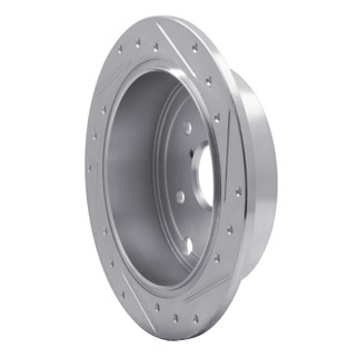 R1 15-21 Subaru WRX Rear Left Drilled & Slotted Silver Brake Rotor