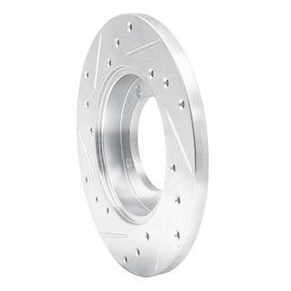 R1 91-92 Dodge COLT Front Right Drilled & Slotted Silver Brake Rotor