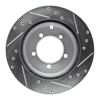 R1 91-93 Dodge STEALTH Rear Left Drilled & Slotted Silver Brake Rotor