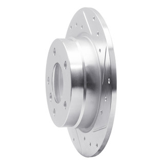 R1 91-99 BMW 323I Rear Right Drilled & Slotted Silver Brake Rotor