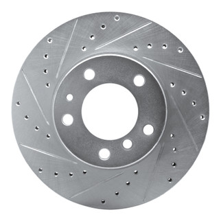 R1 89-95 BMW 525IT Front Left Drilled & Slotted Silver Brake Rotor