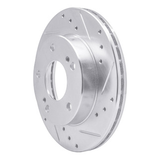 R1 94-96 Nissan 240SX Front Right Drilled & Slotted Silver Brake Rotor
