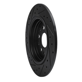 R1 17-25 Acura RDX Rear Right Drilled & Slotted Black Brake Rotor