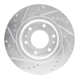 R1 06-09 Buick Rainier Front Right Drilled & Slotted Silver Brake Rotor