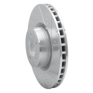 R1 10-12 Land Rover Range Rover Front Right Drilled & Slotted Silver Brake Rotor
