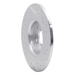R1 18-25 Volvo S60 Rear Left Drilled & Slotted Silver Brake Rotor