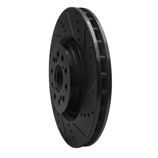 R1 17-25 Acura Integra Front Right Drilled & Slotted Black Brake Rotor
