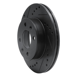 R1 03-06 Dodge Verna (Mexico) Front Left Drilled & Slotted Black Brake Rotor