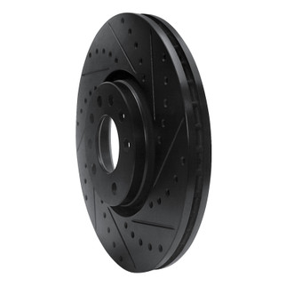R1 03-11 Cadillac BLS (Mexico) Front Right Drilled & Slotted Black Brake Rotor