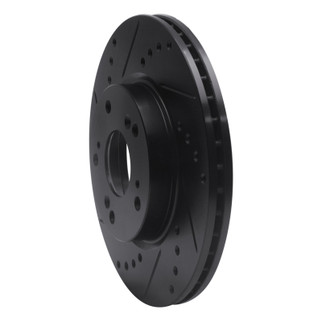 R1 03-17 Acura ILX Front Left Drilled & Slotted Black Brake Rotor