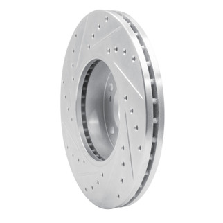 R1 87-89 Nissan 300ZX Turbo Front Right Drilled & Slotted Silver Brake Rotor