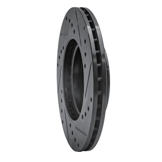 R1 06-12 Dodge Attitude (Mexico) Front Left Drilled & Slotted Black Brake Rotor